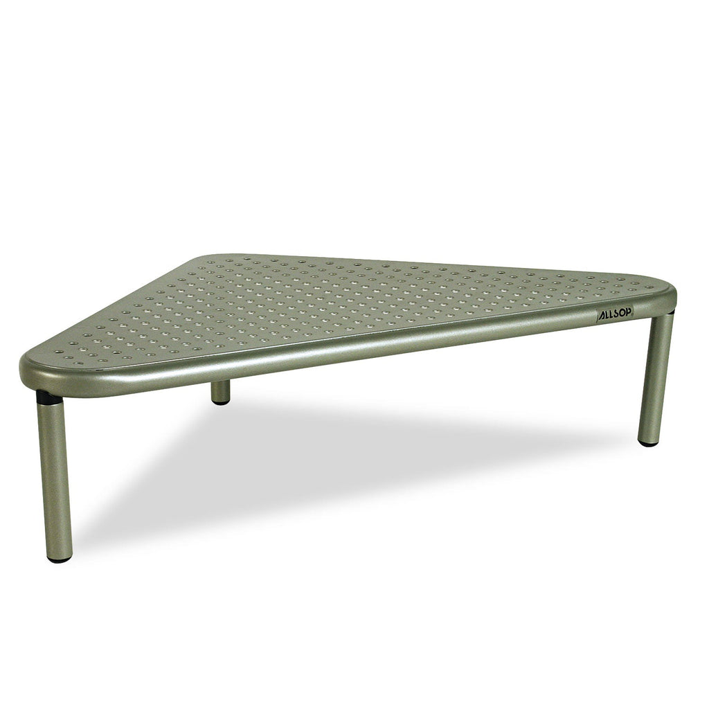 Allsop Metal Art Corner Stand, 20" x 11.5" x 5", Pewter, Supports 40 lbs